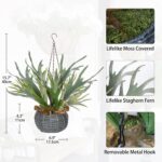 Hollyone Artificial Staghorn Fern Hanging Plants, Fake Boston Fern Hanging Plant... - Image 3