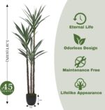 Artificial Tree 5.3ft Faux Agave Plant with 45 Leaves and 3 Realistic Trunks,Fak... - Image 3
