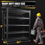 5-Tier Garage Shelving Heavy Duty, 2500LBS Garage Shelves, Adjustable Metal Shel... - Image 3