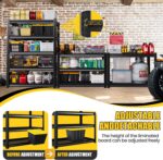 5-Tier Garage Shelving Heavy Duty, 2500LBS Garage Shelves, Adjustable Metal Shel... - Image 6
