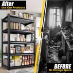 5-Tier Garage Shelving Heavy Duty, 2500LBS Garage Shelves, Adjustable Metal Shel... - Image 7