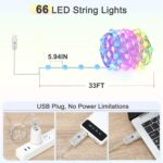 33ft Globe String Lights, 66 LED RGB Color Changing String Fairy Lights, Smart A... - Image 6