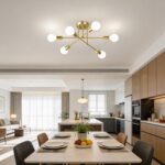 Modern Sputnik Chandelier Ceiling Light Fixtures, 6-Lights 22” Mid Century Indus... - Image 8
