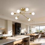 Modern Sputnik Chandelier Ceiling Light Fixtures, 6-Lights 22” Mid Century Indus... - Image 9