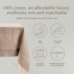 Over&Back 100%-Linen Woven Tablecloth - Colorful Dining Room Table Cover - Miter... - Image 3