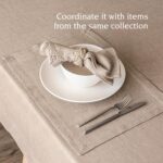 Over&Back 100%-Linen Woven Tablecloth - Colorful Dining Room Table Cover - Miter... - Image 4