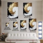 Abstract Black White Gold Canvas Wall Art Framed, Luxury Modern Wall Decor for L... - Image 6