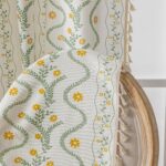 Boho Curtains 96 Inch Long for Living Room, Bedroom,Yellow Flower| Sage on White... - Image 7