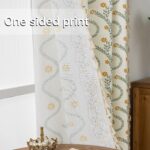 Boho Curtains 96 Inch Long for Living Room, Bedroom,Yellow Flower| Sage on White... - Image 8