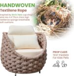 4 Piece Aluminum Patio Furniture: Hand Woven Rope Sofa - Modern Outdoor Sofa Sea... - Image 3