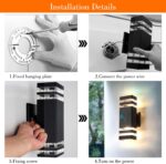6 Pack Dusk to Dawn LED Outdoor Lighting,14W IP65 3000K 1100LM,Modern Outdoor Wa... - Image 7
