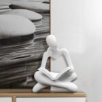 Thinker Statue Reading Women Figurine Abstract Art Sculpture Home Decor Modern W... - Image 5