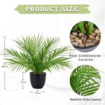 Briful Fake Plant 15’’ Artificial Palm Plant in Matte Black Pot Realistic Faux T... - Image 4