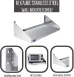 Stainless Steel Wall Shelf with Side Guards | Premium Commercial Wall-Mounted Sh... - Image 7