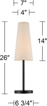 360 Lighting Snippet Modern Table Lamps 26" Tall Set of 2 Dark Espresso Bronze M... - Image 4