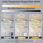 Modern Crystal Chandeliers for High Ceiling 6 Ring Chandelier LED Gold Ceilings ... - Image 4