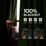 HOMEIDEAS 100% Blackout Olive Green Velvet Curtains, Thermal Insulated Luxury Vi... - Image 4