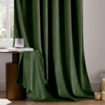 HOMEIDEAS 100% Blackout Olive Green Velvet Curtains, Thermal Insulated Luxury Vi... - Image 7