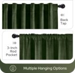 HOMEIDEAS 100% Blackout Olive Green Velvet Curtains, Thermal Insulated Luxury Vi... - Image 10