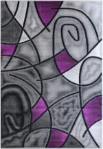 Masada Rugs, Modern Contemporary Area Rug, Purple Grey Black (6 Feet X 9 Feet) - Image 3
