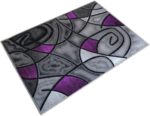 Masada Rugs, Modern Contemporary Area Rug, Purple Grey Black (6 Feet X 9 Feet) - Image 4