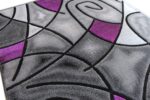 Masada Rugs, Modern Contemporary Area Rug, Purple Grey Black (6 Feet X 9 Feet) - Image 6
