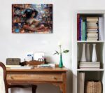 Black Girls Canvas Wall Art Butterfly and Bookshelf Painting Picture Wall Decor ... - Image 6