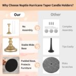 NUPTIO Gold Candlestick Holders Bulk: Set of 6 Tall Hurricane Glass Taper Candle... - Image 7
