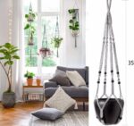 Macrame Plant Hanger 3 Pcs Indoor Outdoor Hanging Planter Holder Boho Handmade 3... - Image 7