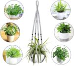 Macrame Plant Hanger 3 Pcs Indoor Outdoor Hanging Planter Holder Boho Handmade 3... - Image 8