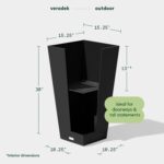 Veradek V-Resin Indoor/Outdoor Taper Planter, Set of 2 (30 inch, Black) - Image 3