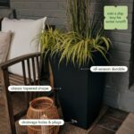 Veradek V-Resin Indoor/Outdoor Taper Planter, Set of 2 (30 inch, Black) - Image 6