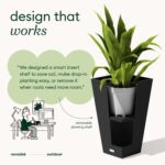 Veradek V-Resin Indoor/Outdoor Taper Planter, Set of 2 (30 inch, Black) - Image 9