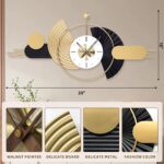 39x18 Inch Modern Decorative Wall Clock Battery Operated, Unique Silent Non-Tick... - Image 3