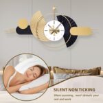 39x18 Inch Modern Decorative Wall Clock Battery Operated, Unique Silent Non-Tick... - Image 4