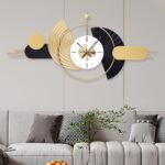 39x18 Inch Modern Decorative Wall Clock Battery Operated, Unique Silent Non-Tick... - Image 5