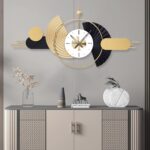 39x18 Inch Modern Decorative Wall Clock Battery Operated, Unique Silent Non-Tick... - Image 7