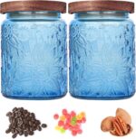 Custde Candy Jar with Airtight Wood Lid 23.7 fl oz Glass Vintage Storage Caniste... - Image 4