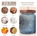 Custde Candy Jar with Airtight Wood Lid 23.7 fl oz Glass Vintage Storage Caniste... - Image 5