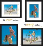 Vittanly 8x10 Picture Frames Set of 9, Shatter Resistant Plexiglass, Display 5x7... - Image 6