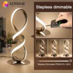 LED Spiral Bedside Table Lamp, Stepless Dimmable 12W 3000K Warm White, Modern Ni... - Image 4