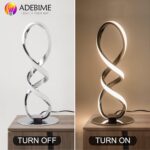LED Spiral Bedside Table Lamp, Stepless Dimmable 12W 3000K Warm White, Modern Ni... - Image 5