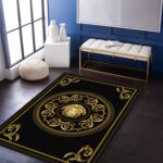 Custom Luxury Black and Gold Rug – Handmade Baroque Medusa-Inspired Area Carpet,... - Image 4