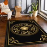 Custom Luxury Black and Gold Rug – Handmade Baroque Medusa-Inspired Area Carpet,... - Image 6