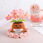 Birthday Gifts for Women, Knitted Tassel Throw Blanket Pink Gift Basket with Han... - Image 4