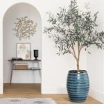 LuxenHome 17.5" Tall Ceramic Planter Pot for Indoor Outdoor Plants with Ribbed T... - Image 4