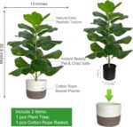 Artificial Fiddle Leaf Fig Tree/Faux Ficus Lyrata for Home Office Decoration, 30... - Image 7