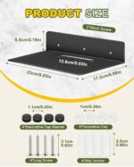 eZAKKA Black Metal Shelf, Metal Floating Shelves, 9" Heavy Duty Industrial Moder... - Image 3