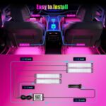Yilaie Car LED Lights Interior, RGB Under Dash Lighting Multicolor with App Cont... - Image 3