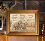 Vintage Gold Framed Family Wall Art, Elephant Family Love Painting Canvas Prints... - Image 6